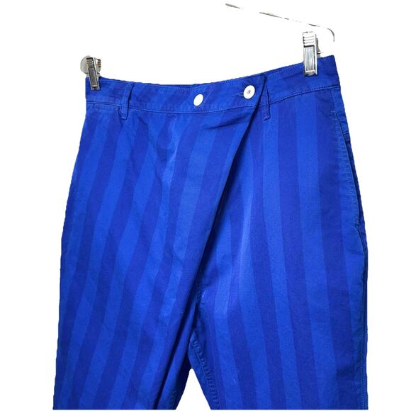 Scotch & Soda 29/32 Blauw Trousers Amsterdam Fold Pants Blue Indigo Stripe Retro - Picture 2 of 10